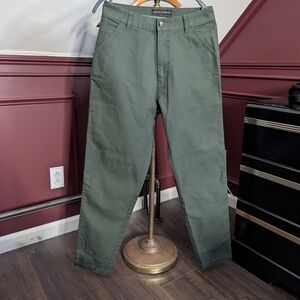 DEUS EX MACHINA Olive GREEN Canvas Vintage Style Carpenter Work Pants